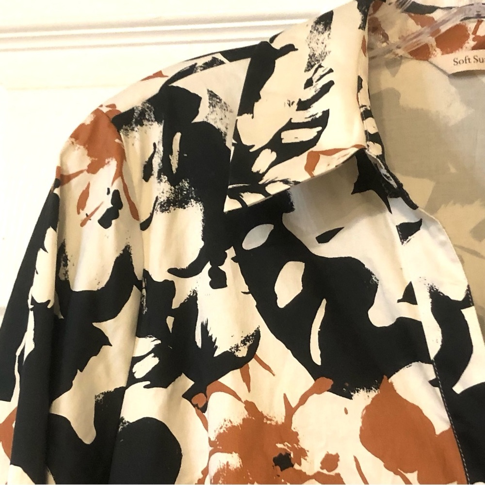 Women’s Soft Surroundings Boho Button Front Layered Midi Dress Sz 12 - Picture 8 of 16